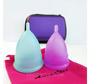 Набор менструальных чаш S и L из медицинского силикона с чехлом для хранения